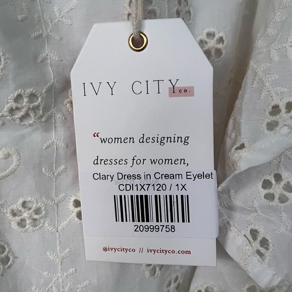 Ivy City Clary Dress in Cream Eyelet NWT 1X - Picture 5 of 7